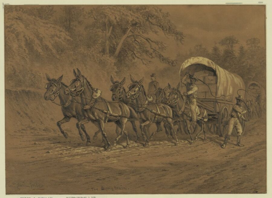 The supply train. "Hard tack and salt horse" for the army.