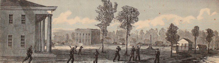 On November 25–26, troops of the left wing clashed with Confederate cavalry commanded by Joseph Wheeler at Sandersville (shown above). Roughly a week later, Union horsemen would soundly defeat Wheeler's men at the Battle of Waynesboro. 