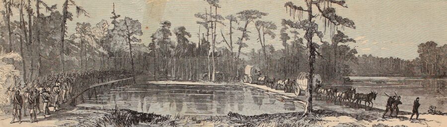 As Sherman's left wing advanced toward Sandersville, the right wing encountered resistance on November 25 at the Oconee River, over which men of the XVII Corps had erected a pontoon bridge. The resistance was light and only slightly delayed the continued advance.  