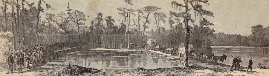 As Sherman's left wing advanced toward Sandersville, the right wing encountered resistance on November 25 at the Oconee River, over which men of the XVII Corps had erected a pontoon bridge. The resistance was light and only slightly delayed the continued advance. 