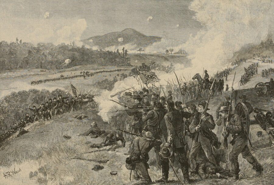 "Battle of Resaca, GA. On the line of the Western & Atlantic Railroad. May 15, 1864. The attempt against Gen. Hindman's position by a portion of the Army of the Cumberland."