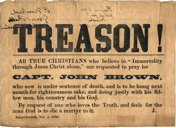 A broadside published on November 4, 1859, in Virginia carries news of John Brown's fate. (Library of Virginia)