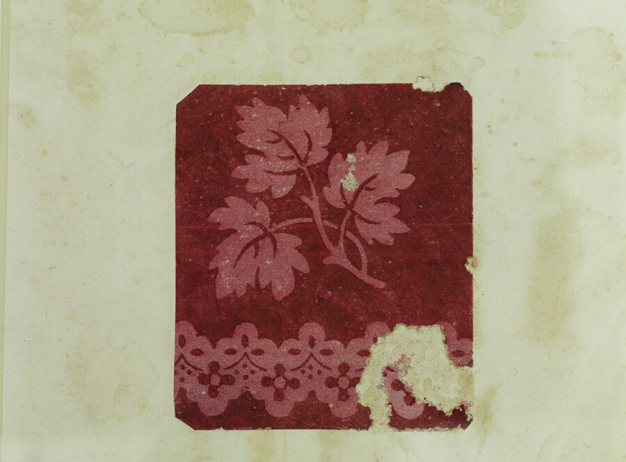 A piece of wallpaper from the box Abraham Lincoln was sitting in at Ford's Theatre.