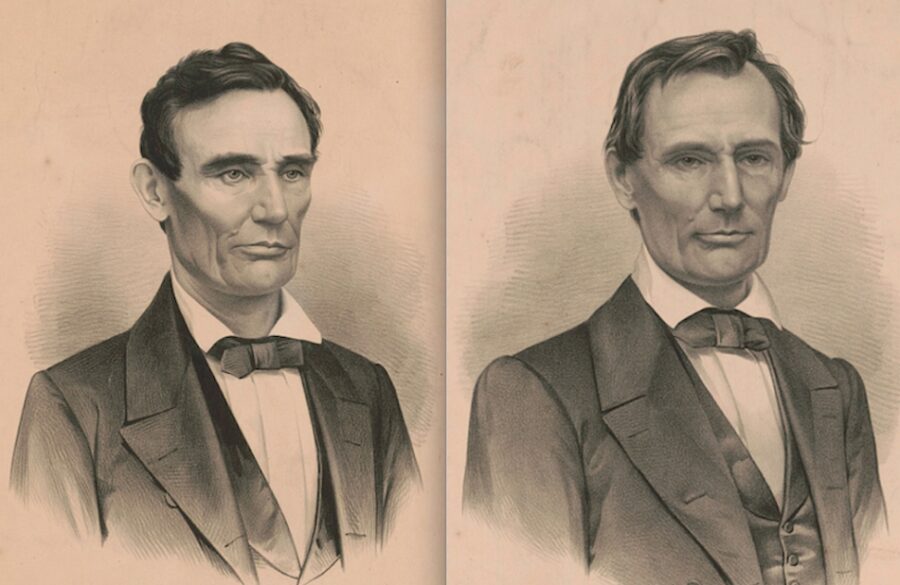 Currier and Ives featured many more complimentary views of candidate Lincoln in 1860. Shown here are two profiles of the man the lithographers both titled “Our Next President.”
