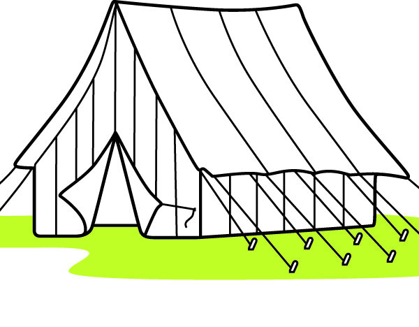 Illustration of a Civil War hospital (or "wall") tent.