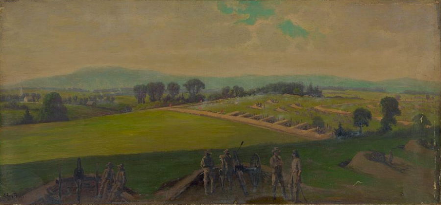 Lee's Confederates occupy defenses near Hagerstown, Maryland, in the days following the battle in an effort to help protect the retreating Army of Northern Viriginia from approaching Union forces.
