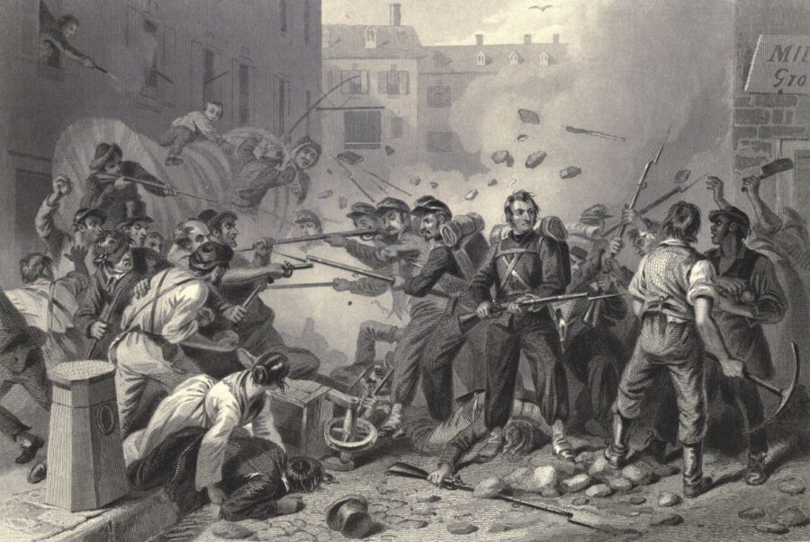 Massachusetts Militia Passing Through Baltimore