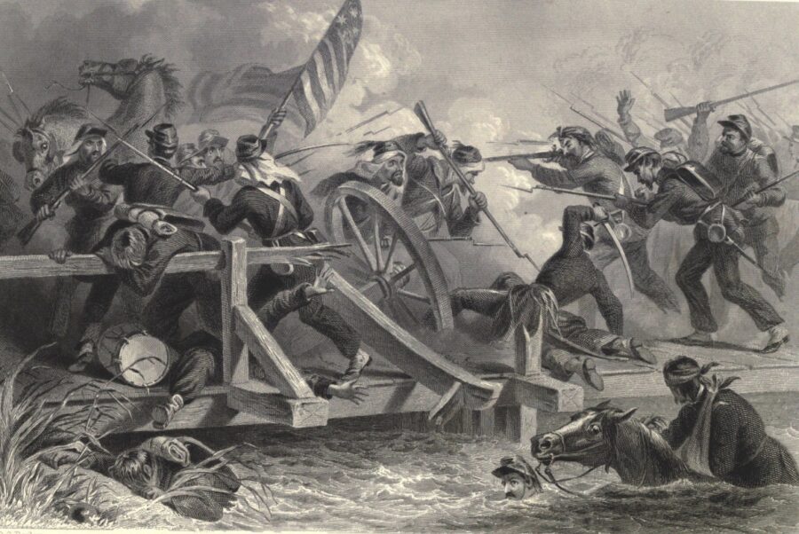 Struggle on a Bridge During the Retreat from Manassas