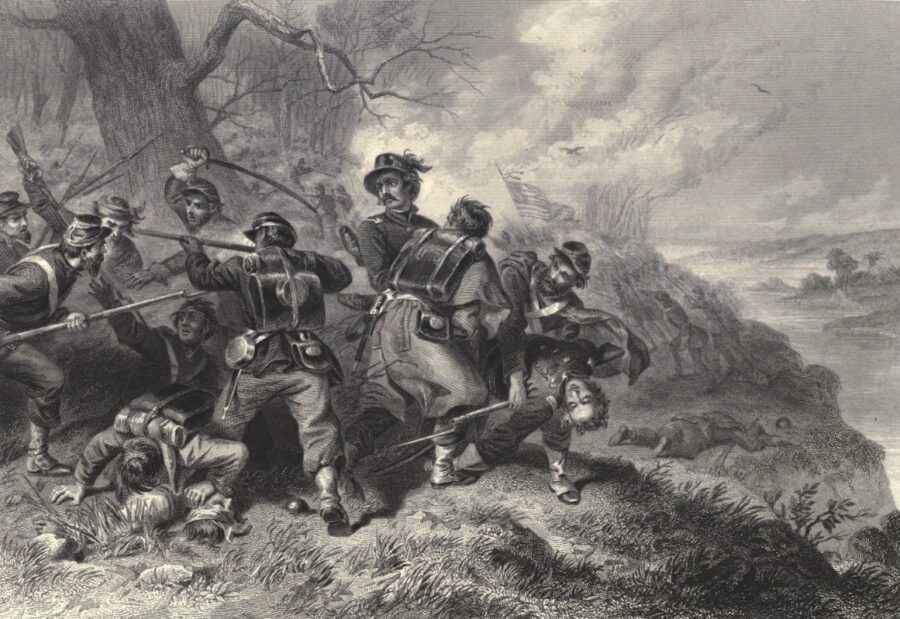 Battle of Ball's Bluff, VA. Rescuing the Body of Brig. Gen. Baker