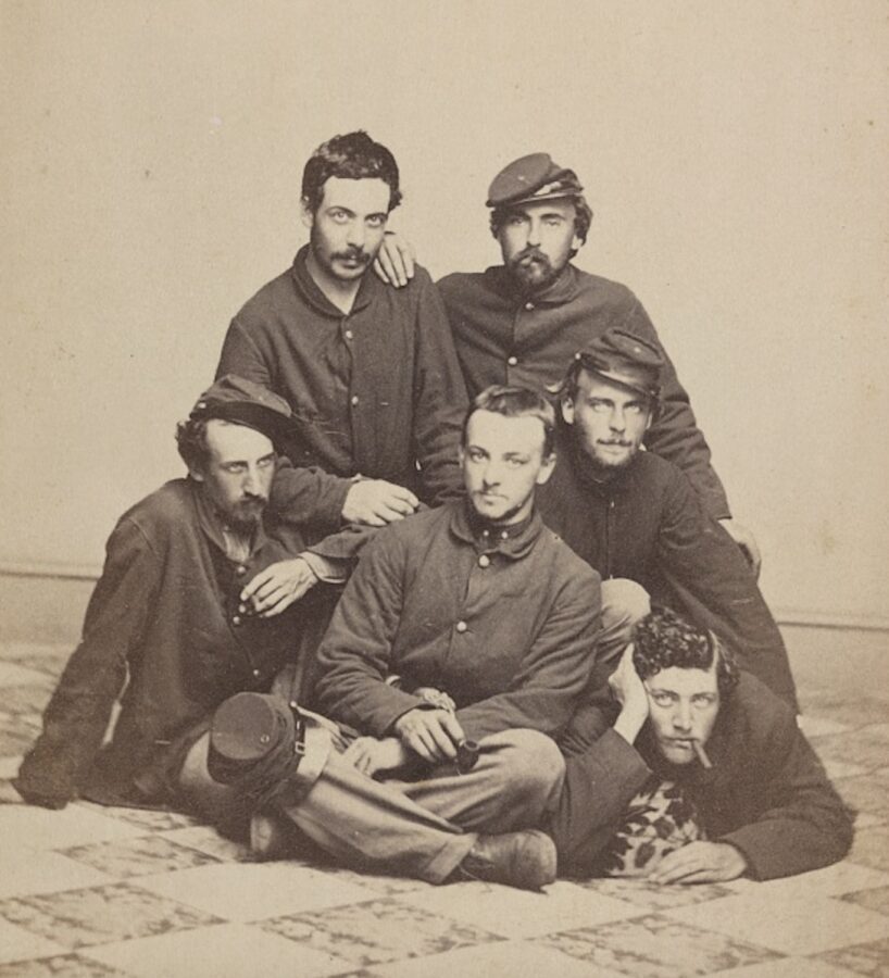 Union soldiers smoking pipes and cigars.