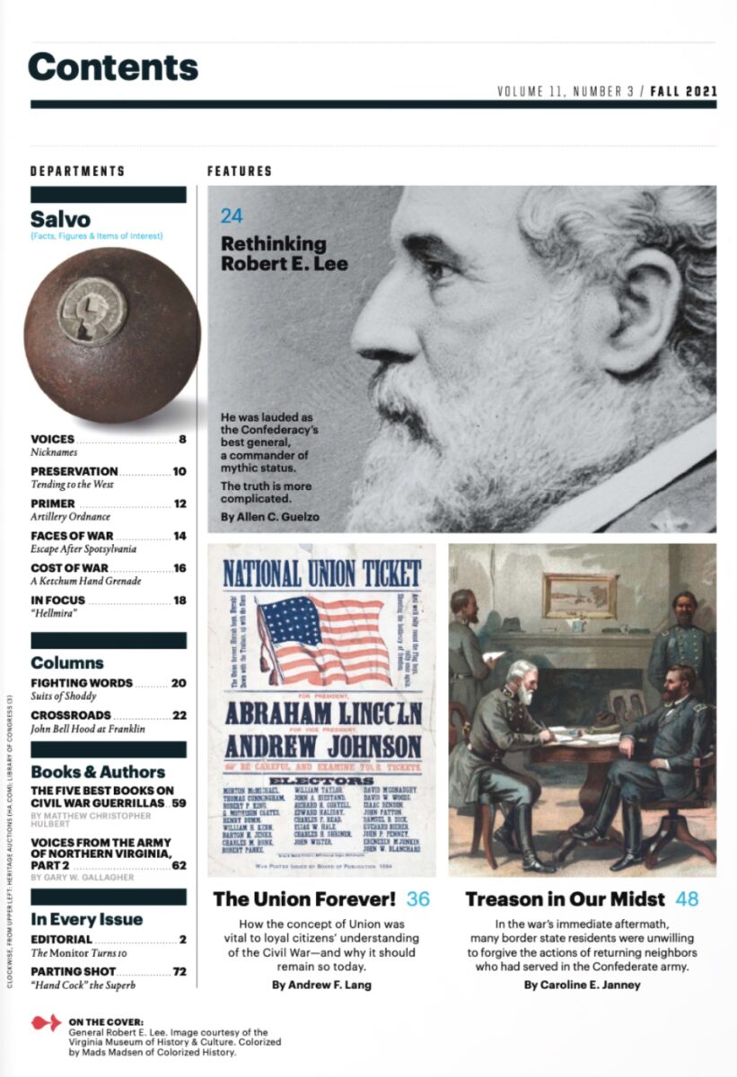 Fall 2021 issue of The Civil War Monitor Table of Contents