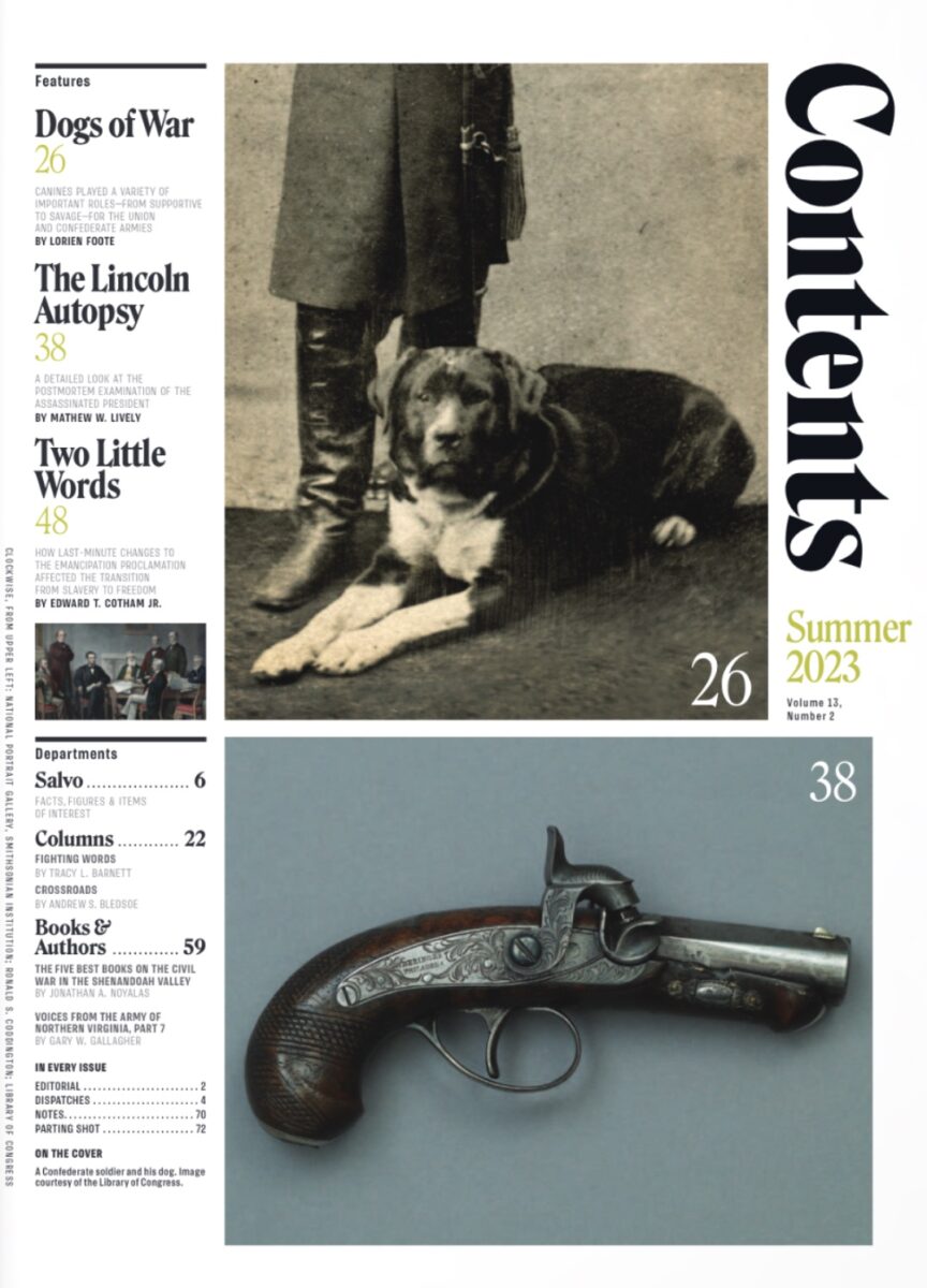 Summer 2023 issue of The Civil War Monitor Table of Contents