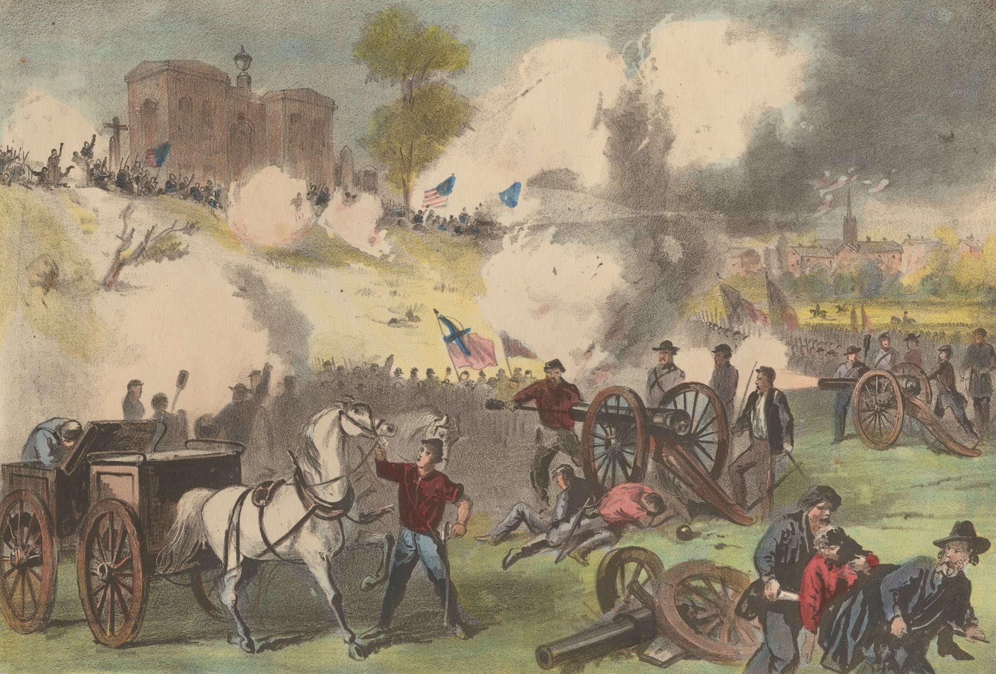 Confederate attack on Cemetery Hill at Gettysburg