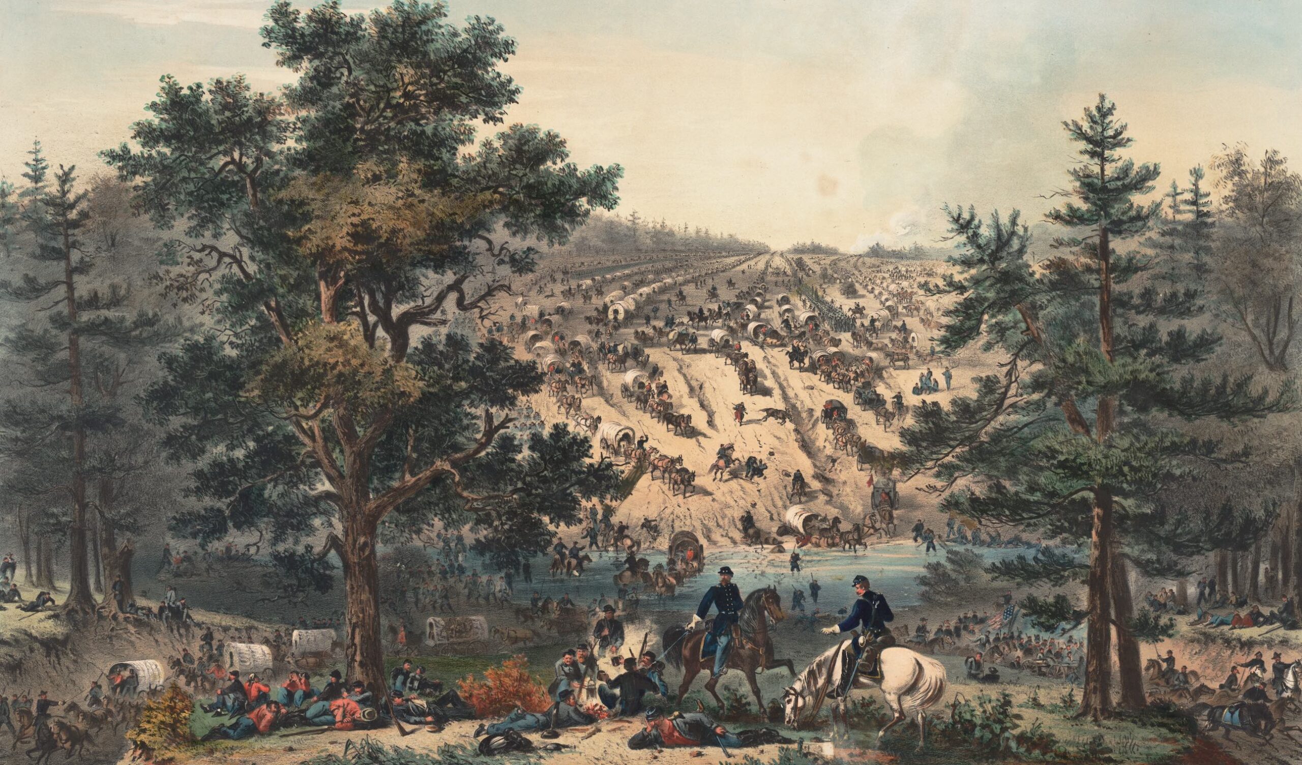 Army of the Potomac retreating during the Peninsula Campaign