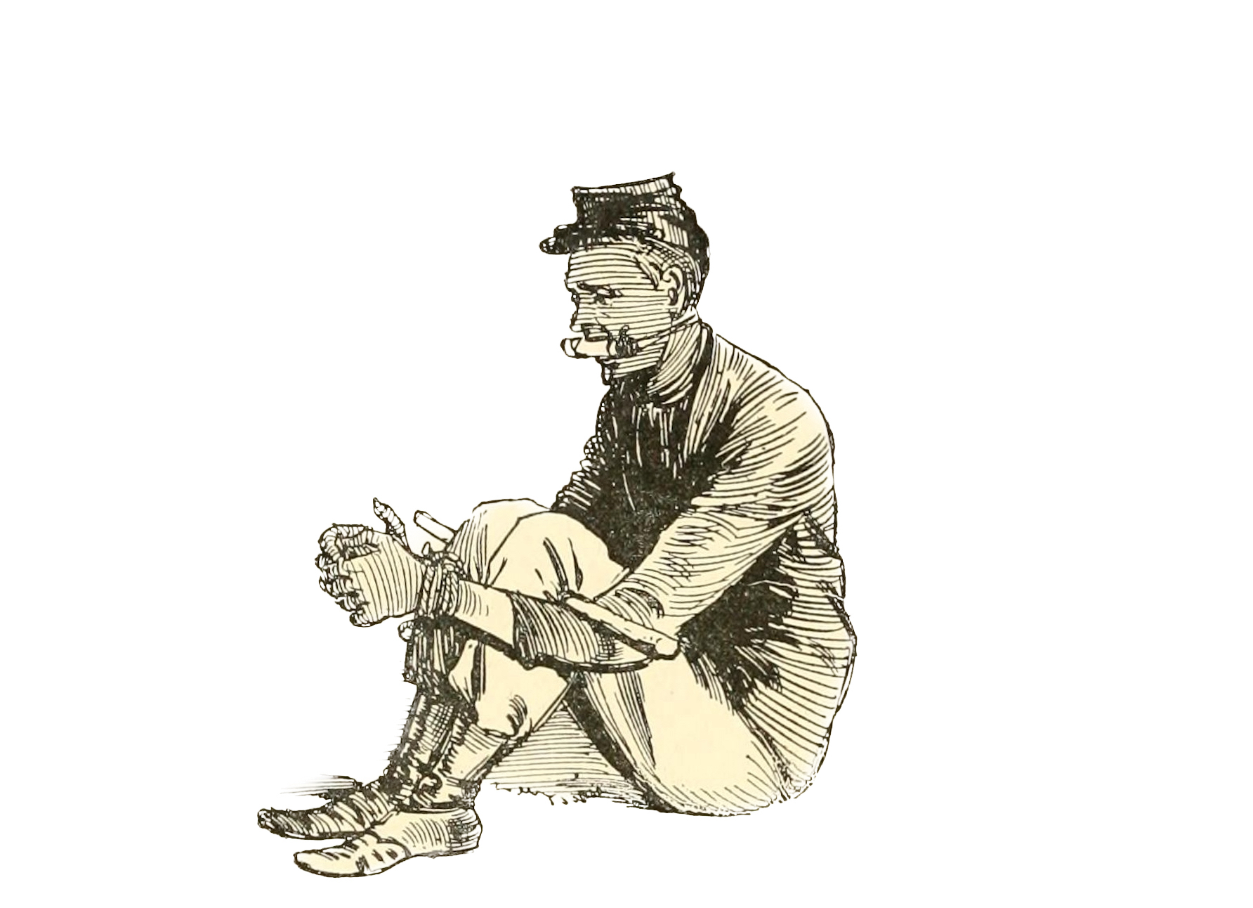 A Civil War soldier bucked and gagged as punishment