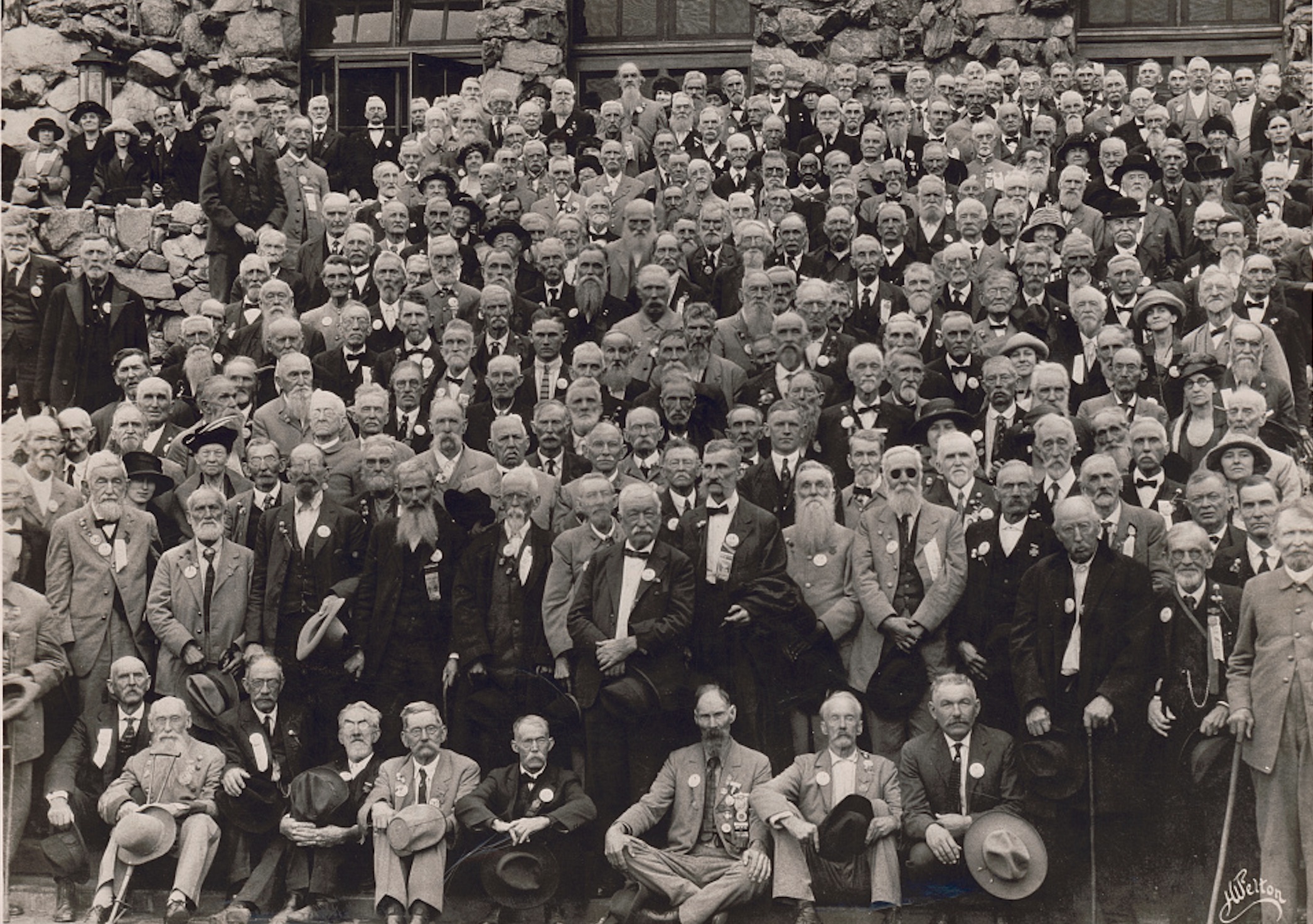 Confederate veterans gather at Asheville, North Carolina, in September 1922.