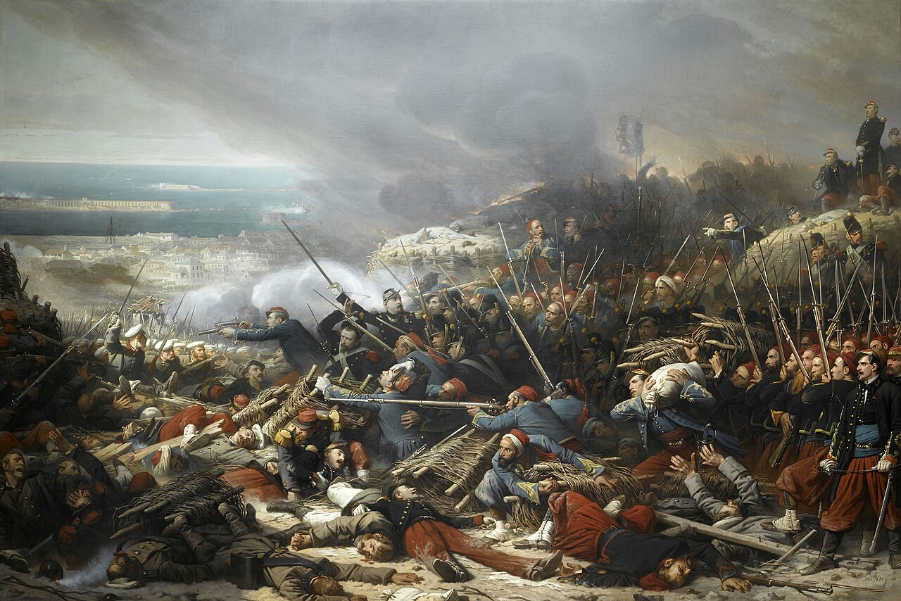 Adolphe Yvon's painting of the Battle of Malakoff, fought in 1855. 