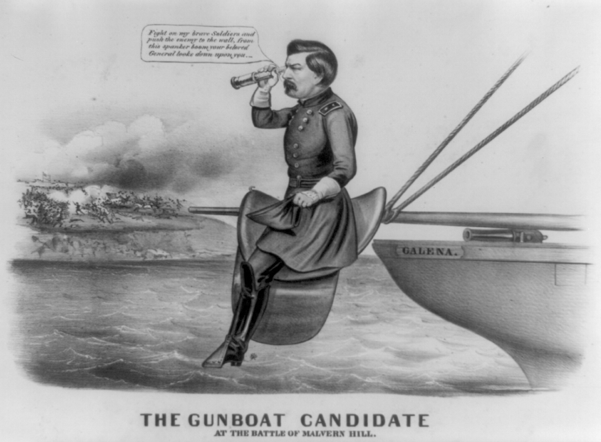 George McClellan Gunboat Candidate cartoon