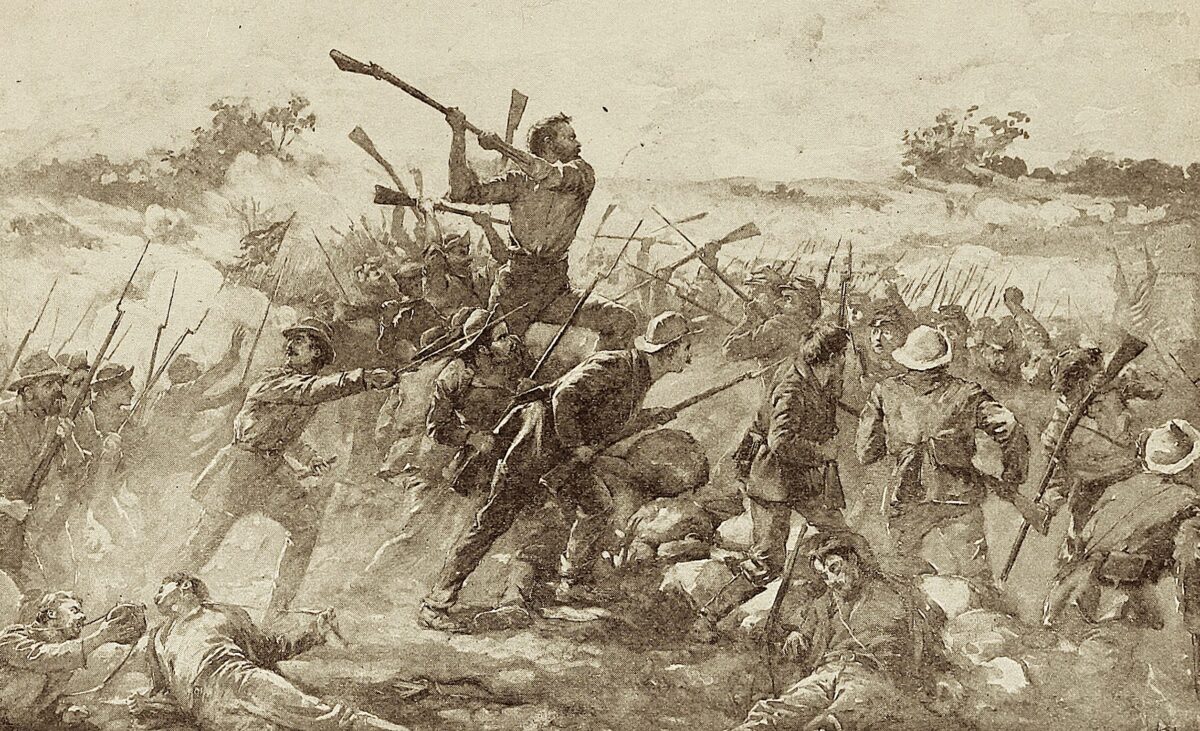 Confederate attack at the Battle of Gettysburg