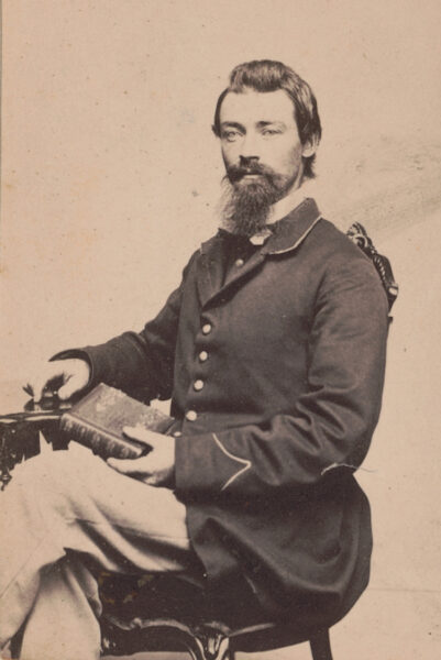An unidentified Union chaplain poses for the camera with his Bible.