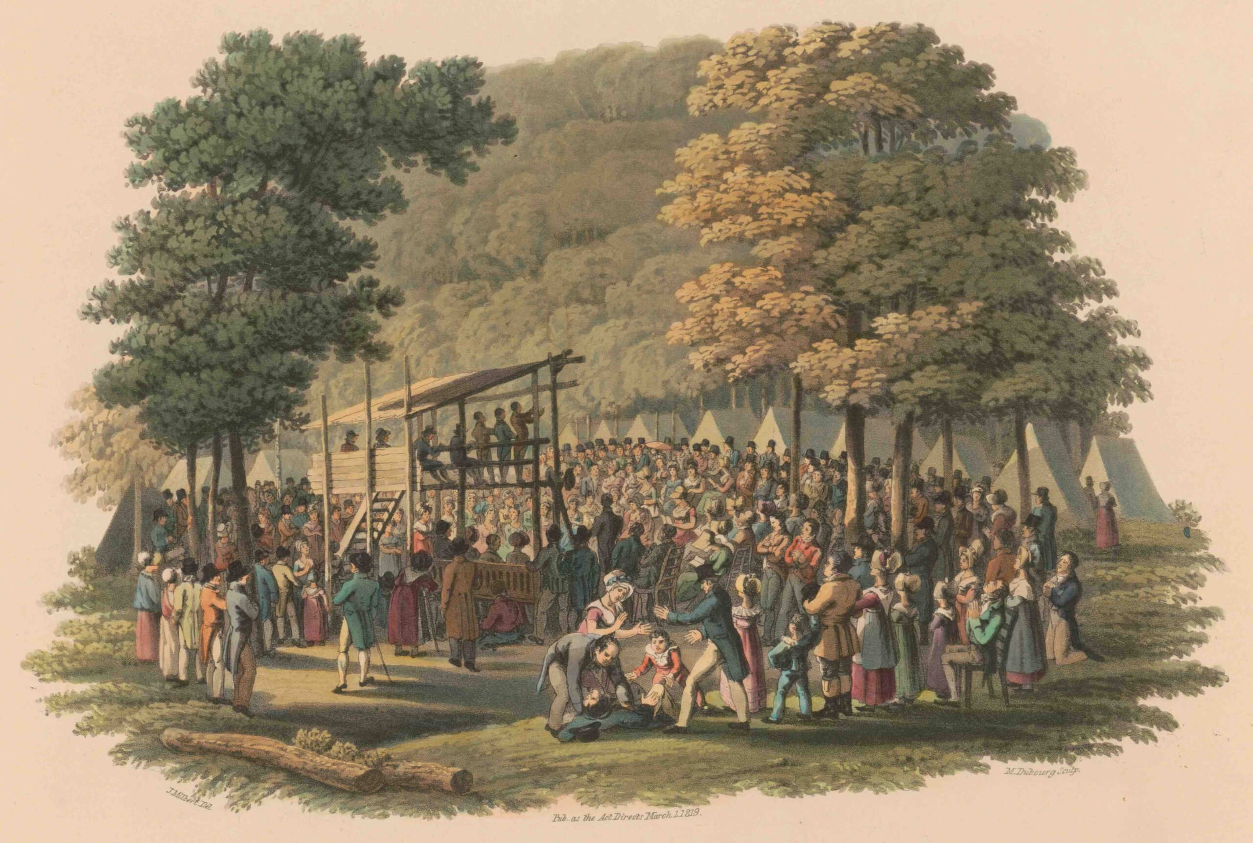 A Methodist camp meeting during the Second Great Awakening