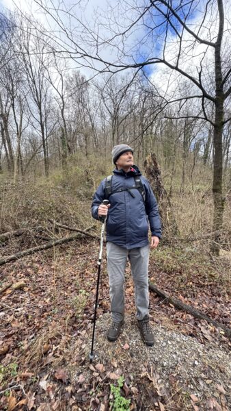 Jim Freeman, descendant of 24th Kentucky (US) soldier, at Armstrong Hill battlefield