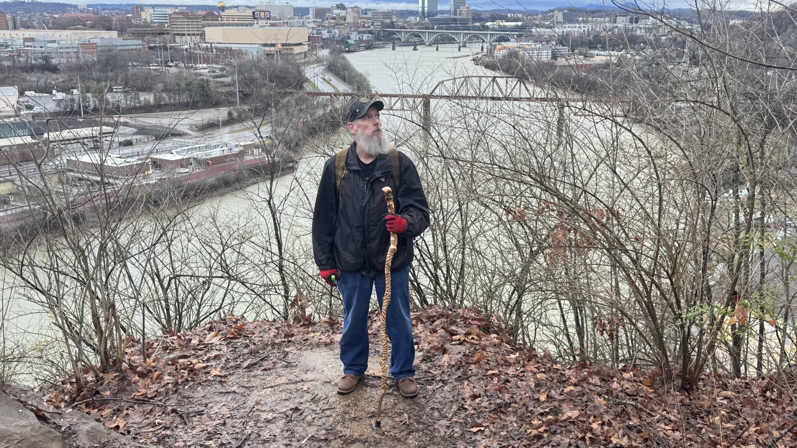 Chad Gardner stands atop Armstrong Hill in Tennessee