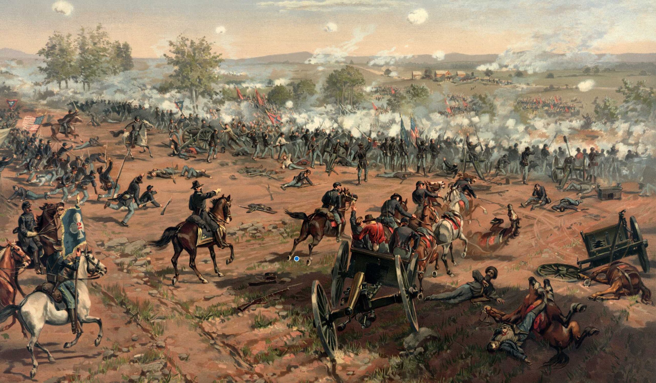 Artist Thure de Thulstrup's painting of the Battle of Gettysburg