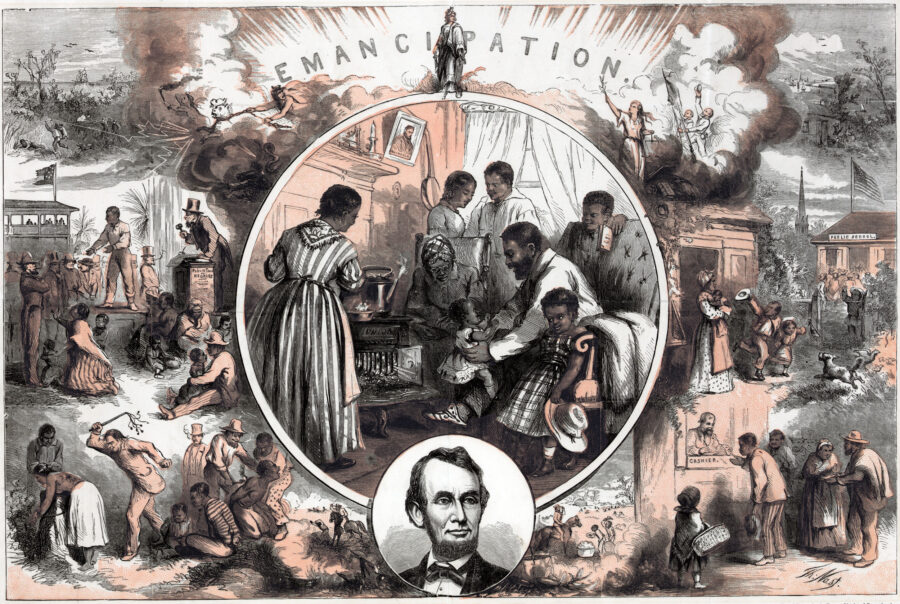 Emancipation illustration by Thomas Nast.