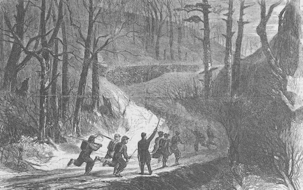 This Harper's Weekly illustrations depicts the 34th Ohio engaged with enemy troops during the regiment's time in western Virginia in 1862.