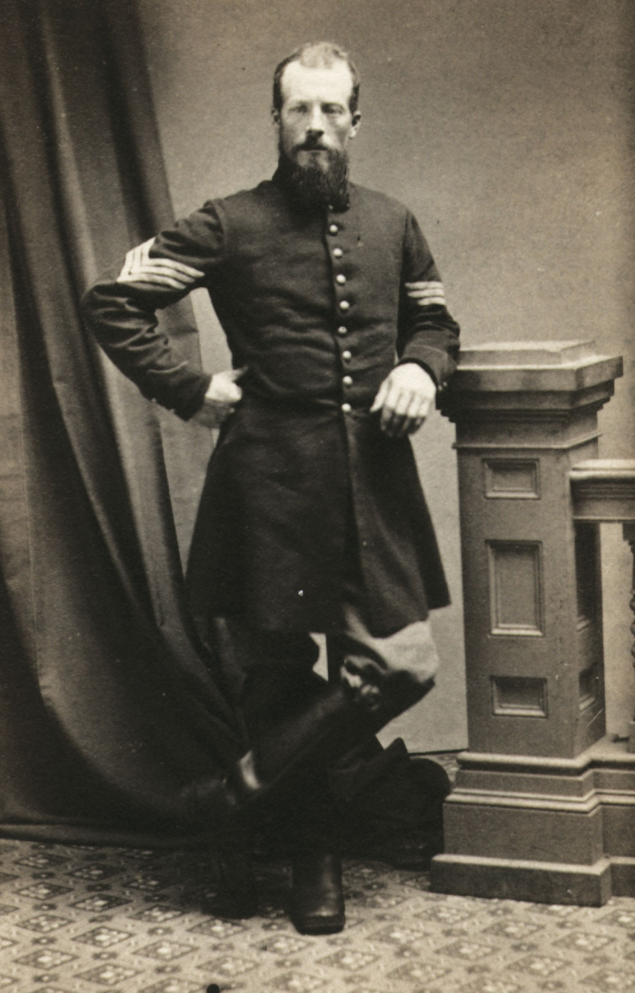 Portrait of Cyrus Bachelder, Sergeant, 17th Connecticut Infantry.