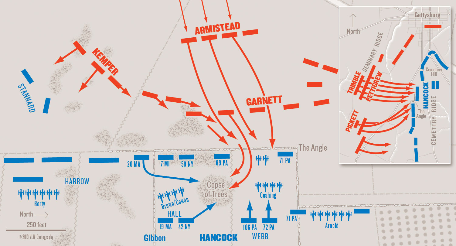 Map of the the Repulse of Pickett's Charge