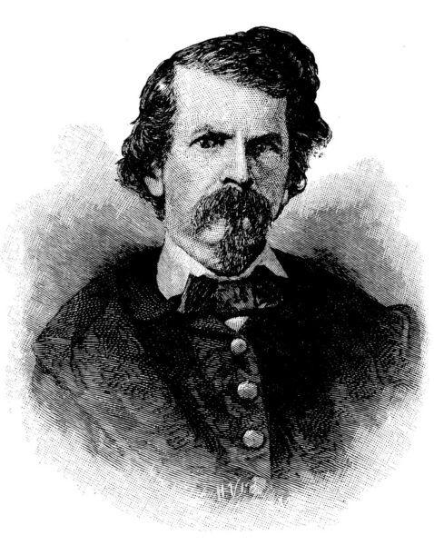Engraved portrait of Earl Van Dorn, Confederate general.