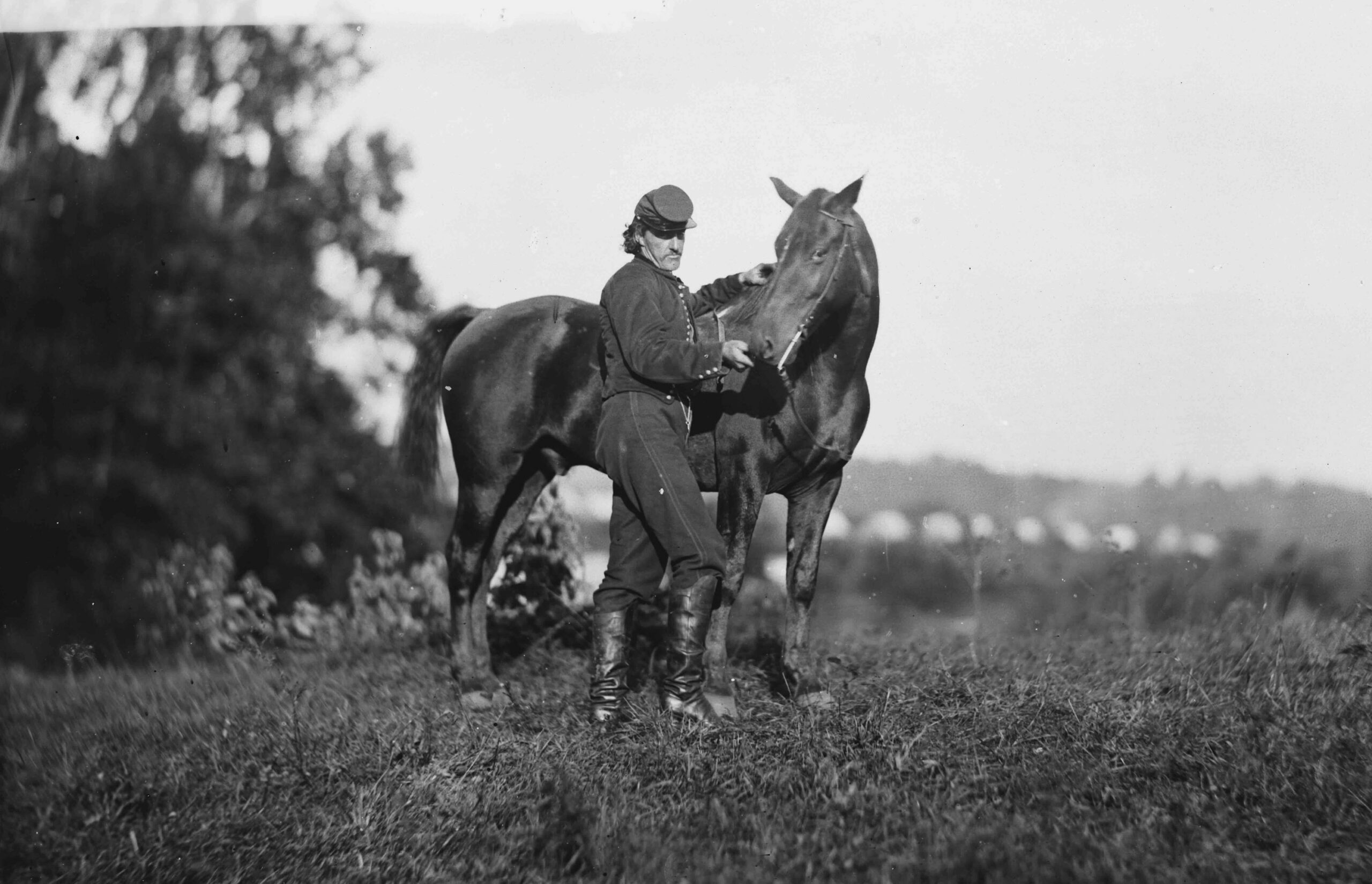 Civil War Union soldier and a horse.
