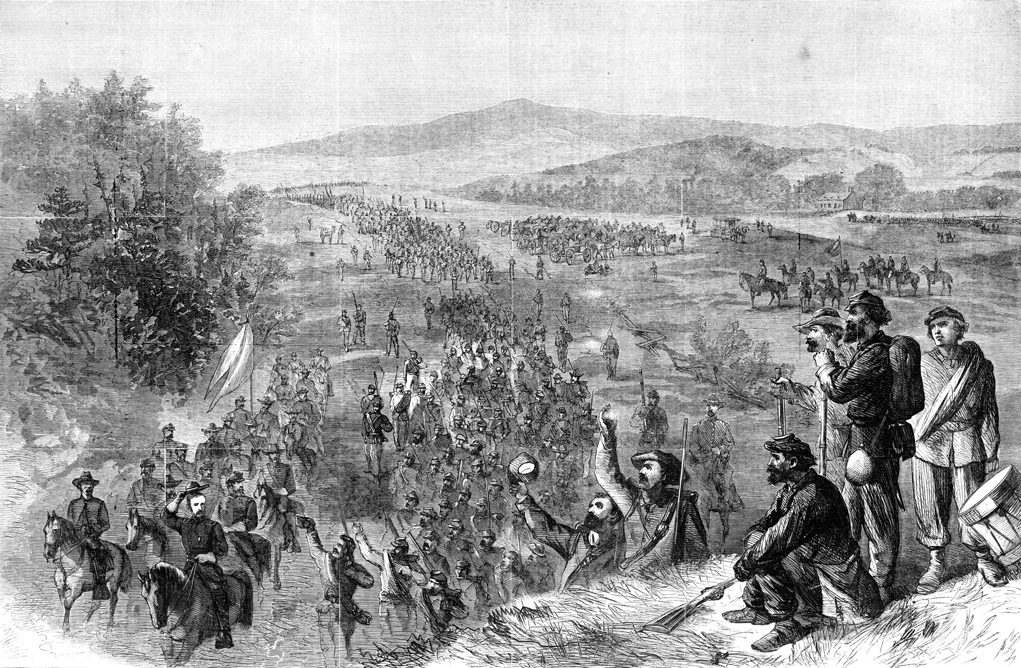 Army on the march in Shenandoah Valley.