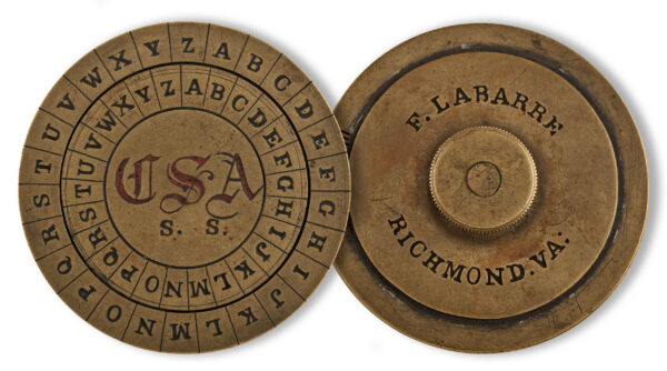 A Confederate cipher disk.