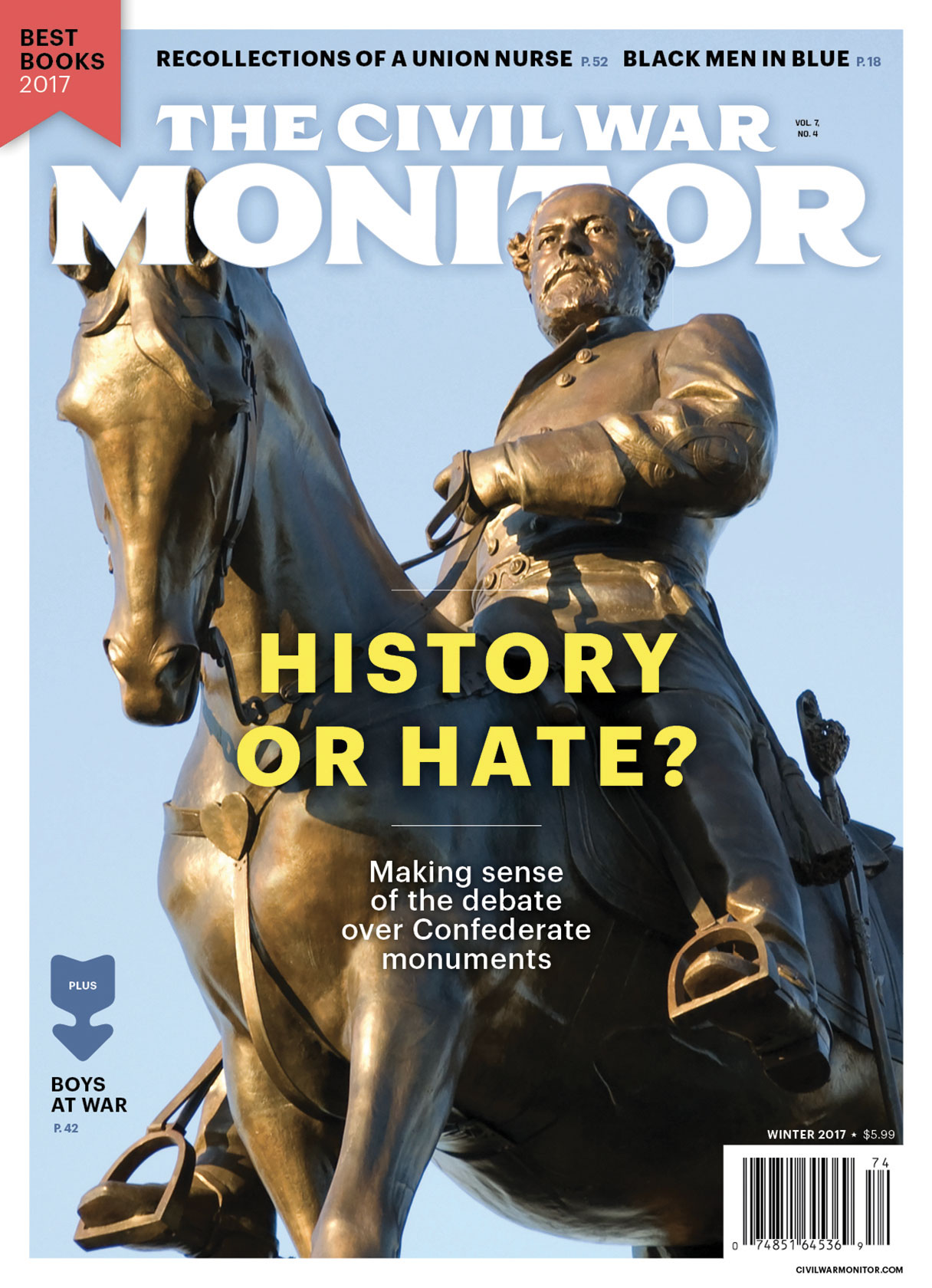 Cover of The Civil War Monitor Winter 2017 issue.